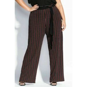 City Chic Women's Plus 20W Striped Palazzo Pants